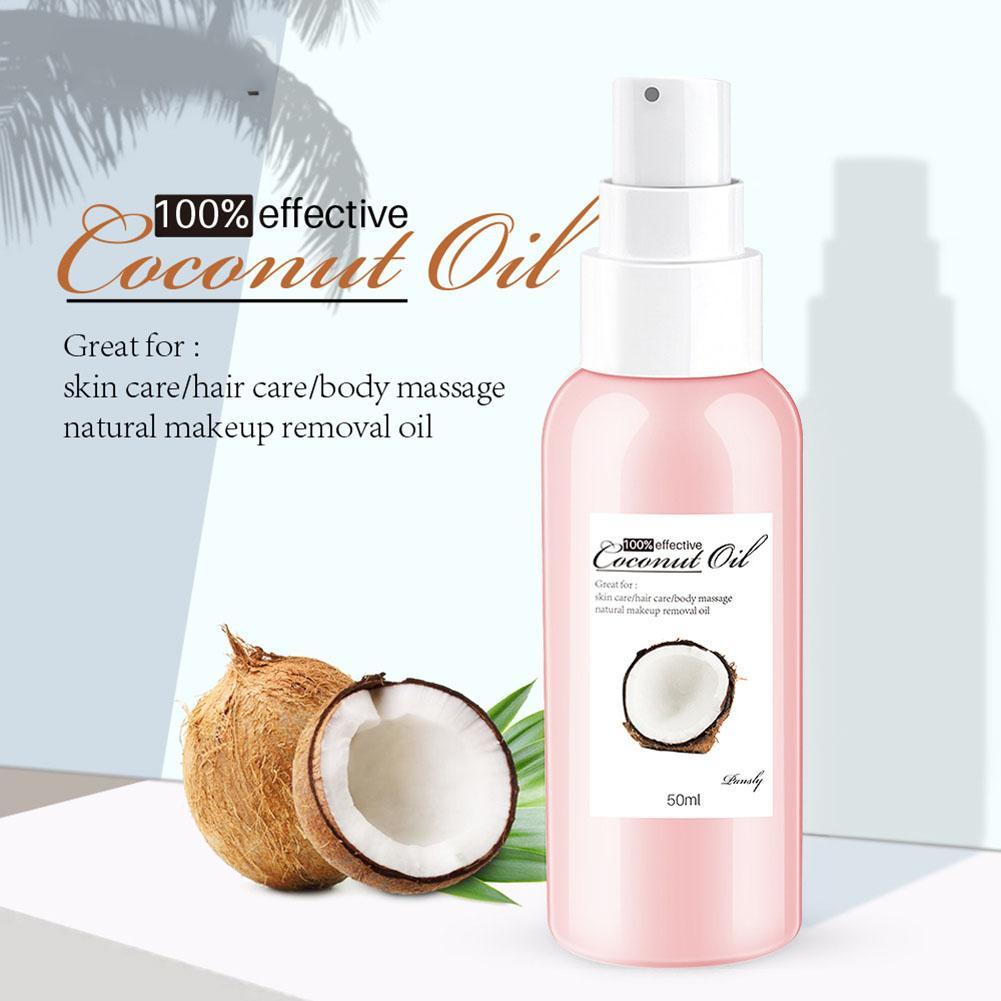 Изображение товара: Натуральное кокосовое масло для волос и тела, 50 мл, ароматерапия, средство для снятия макияжа, уход за кожей, маска для волос, массажное расслабляющее масло