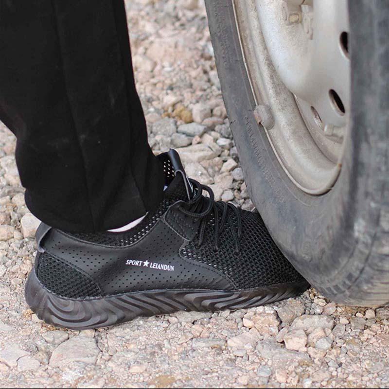 Изображение товара: Прямая поставка, Мужская безопасная обувь, легкая защитная обувь со стальным носком, 3D ударопрочные рабочие кроссовки для мужчин