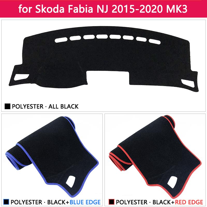Изображение товара: Для Skoda Fabia 3 Нью-Джерси 2015 2016 2017 2018 2019 2020 MK3 Противоскользящий коврик, коврик на приборную панель Зонт коврик для панели автомобильные аксессуары