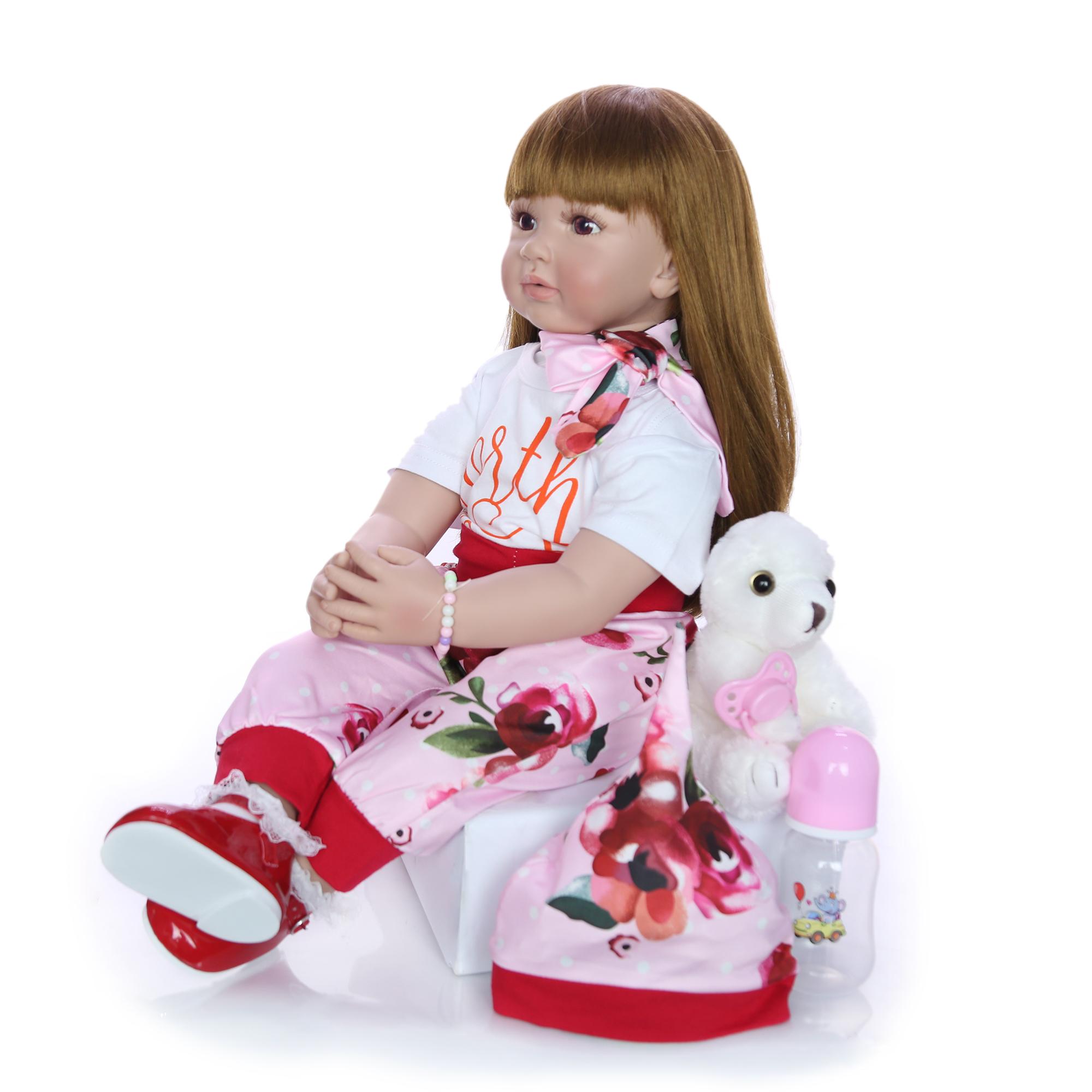 Изображение товара: Кукла реборн силиконовая Мягкая Реалистичная, модная Кукла-младенец 24 дюйма 60 см, кукла-принцесса для девочек, этническая кукла на день детей, подарок