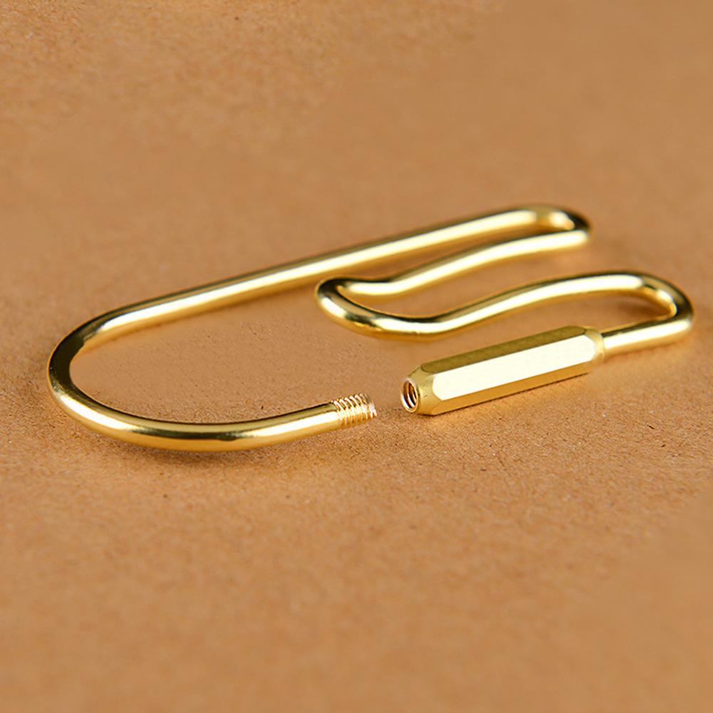 Изображение товара: Латунная петля для ключей, автомобильный золотой брелок, органайзер для ключей, декоративная петля кольцо на брелок, зажим для ремня кошелек с крючком