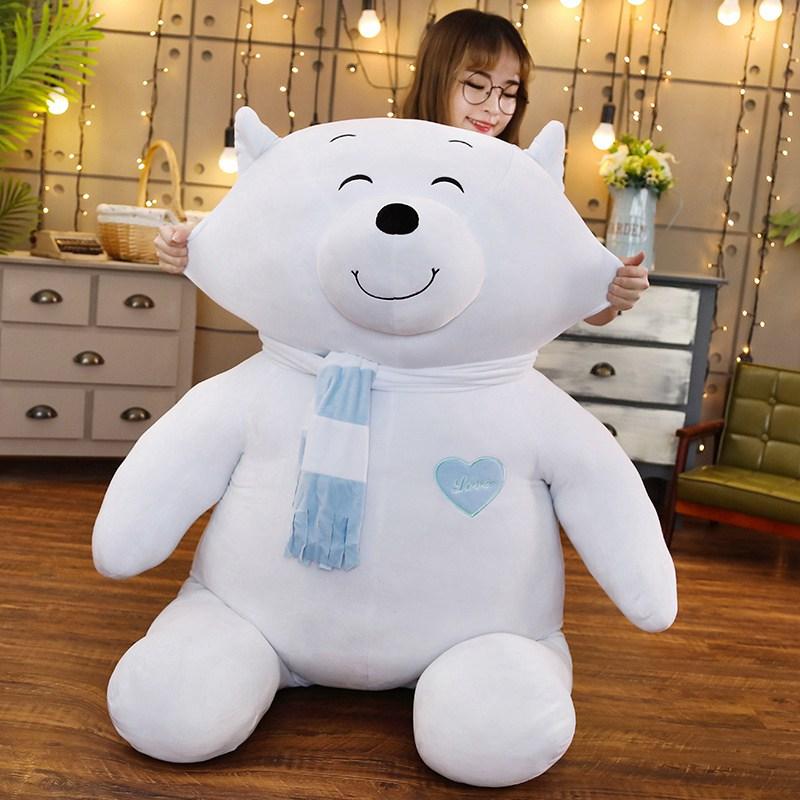 Изображение товара: Большой размер, кавайный полярный медведь, плюшевая игрушка, мягкое мультяшное животное, плюшевый медведь, мягкая кукла, сопровождение ребенка, кукла, подарок подруге на день рождения