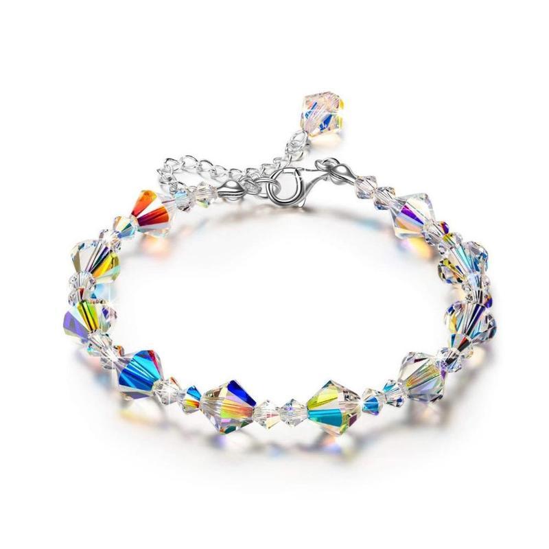 Изображение товара: Новинка, браслет с кристаллами Авроры, изысканный квадратный браслет с кристаллами, браслет для пары девушек, подарок на день рождения, ювелирное изделие