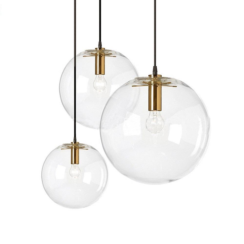 Изображение товара: Современная стеклянная Подвесная лампа LukLoy, светодиодная прикроватная лампа для столовой, подвесной светильник со стеклянным шаром, потолочный светильник
