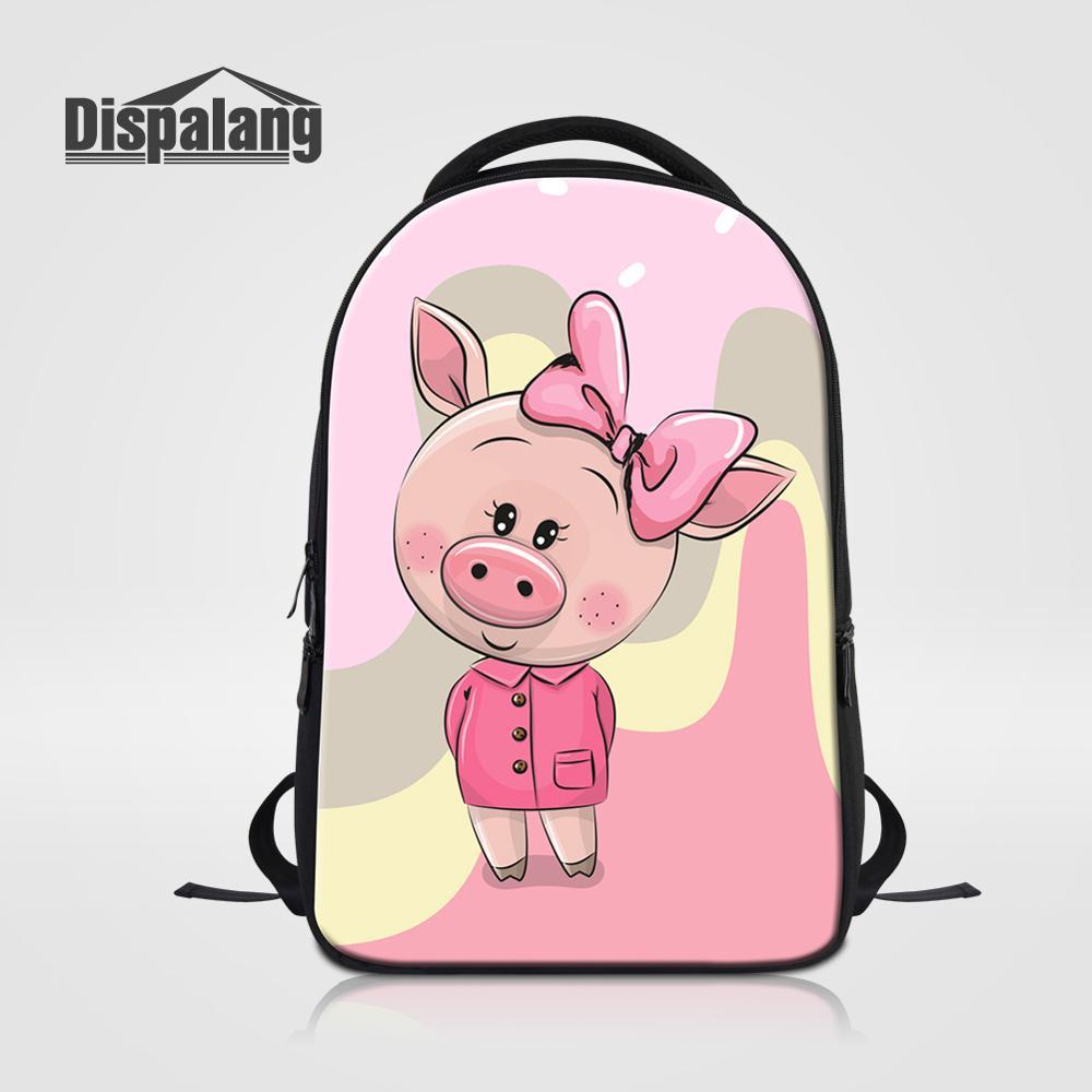 Изображение товара: Рюкзак для ноутбука до 14 дюймов, милый рюкзак для ноутбука с рисунком поросенка, женский рюкзак для путешествий, сумки на плечо для девочек, новый модный школьный рюкзак
