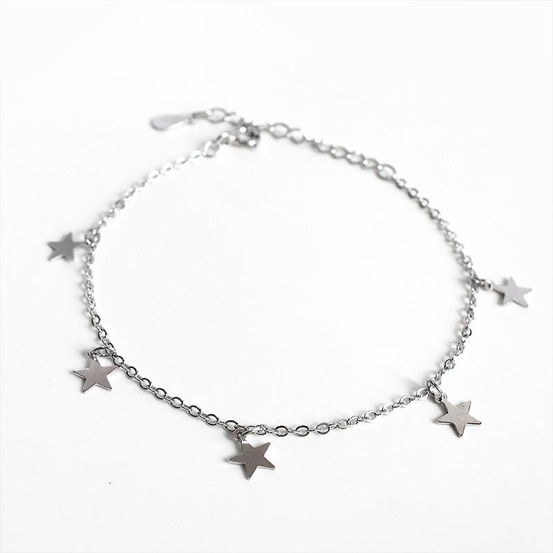Изображение товара: Flyleaf Золотая звезда кисточкой Настоящее серебро 925 проба браслеты для женщин модные Изящные ювелирные Браслеты и браслеты персонализированные