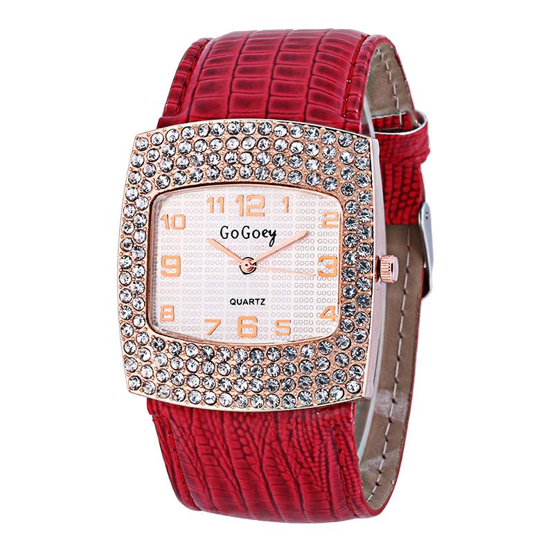 Изображение товара: Для женщин наручные часы от топ бренда класса люкс Для женщин с украшением в виде кристаллов циферблат Кварцевые женские часы Relogio Feminino