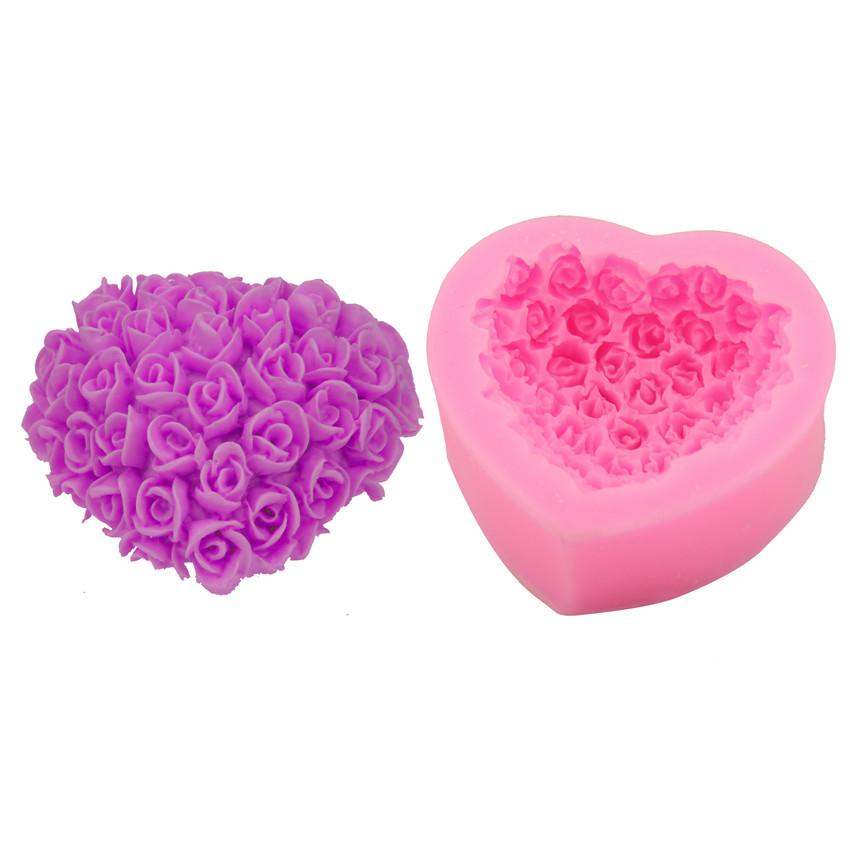 Изображение товара: 3D Цветок Цветение силиконовый в Форме Розы помадка мыло Форма для торта, капкейков желе конфеты шоколадное украшение формы для выпечки
