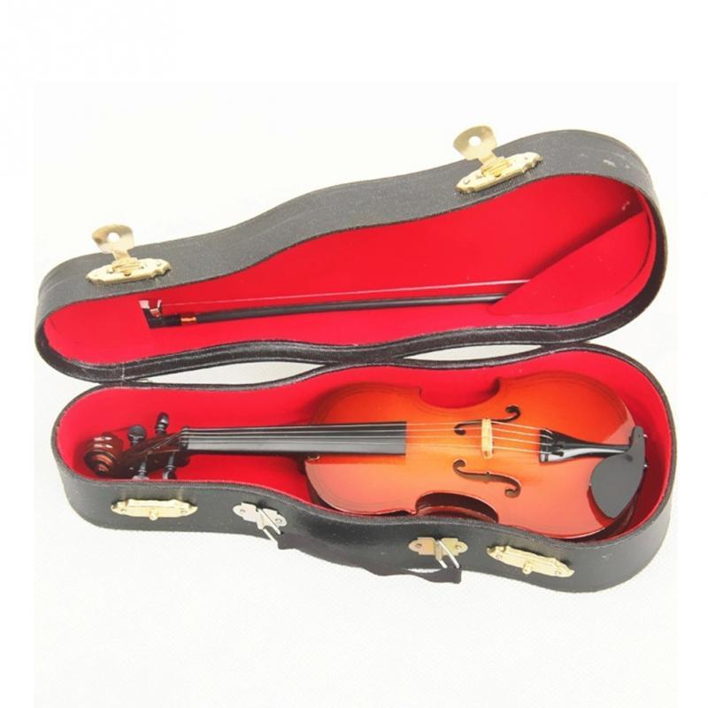 Изображение товара: Новый мини-скрипка модель усовершенствованная версия с Поддержка миниатюрные деревянные музыкальные инструменты Коллекция декор украшения модель