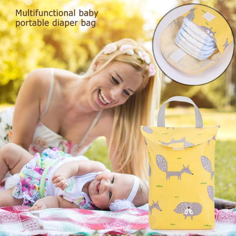 Изображение товара: Многофункциональная портативная сумка для детских подгузников, Модный водонепроницаемый дорожный органайзер для мам для покупок, сумка с принтом для хранения детских принадлежностей