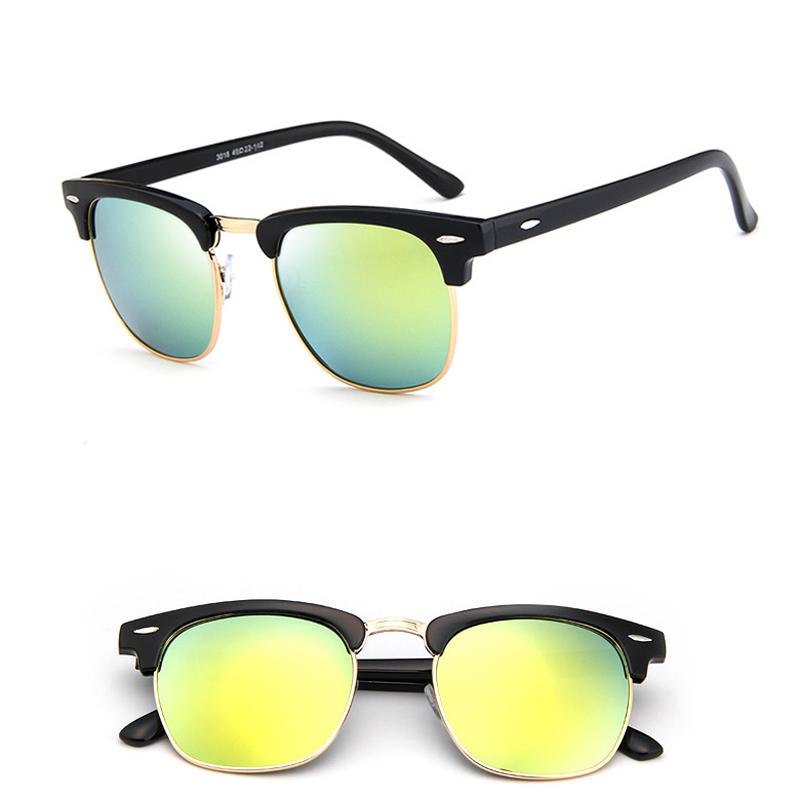 Изображение товара: Солнцезащитные очки унисекс, зеркальные линзы, отражающие Плоские линзы, для вождения, винтажные, UV400, 2021