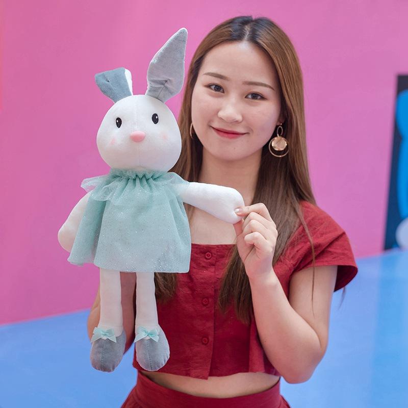 Изображение товара: Милая плюшевая игрушка 45-65 см с милым Кроликом, мягкое платье с мультяшным животным, кукла с зайчиком, детская игрушка для аппетита, четыре цвета, подарок подруге