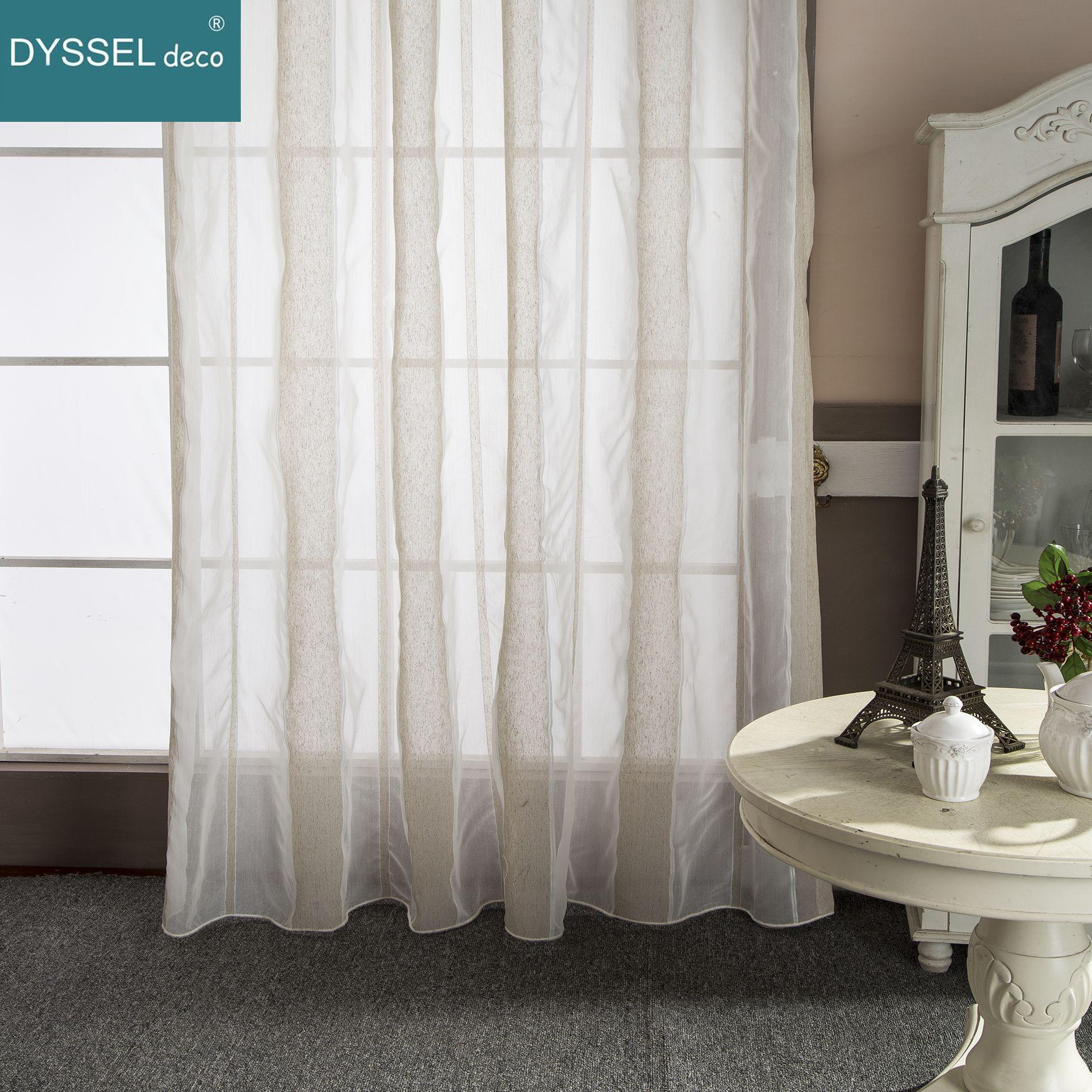 Изображение товара: Современные тканевые занавески Dyssel, белые, серые, полосатые, тюлевые, для дома, занавески для гостиной, спальни