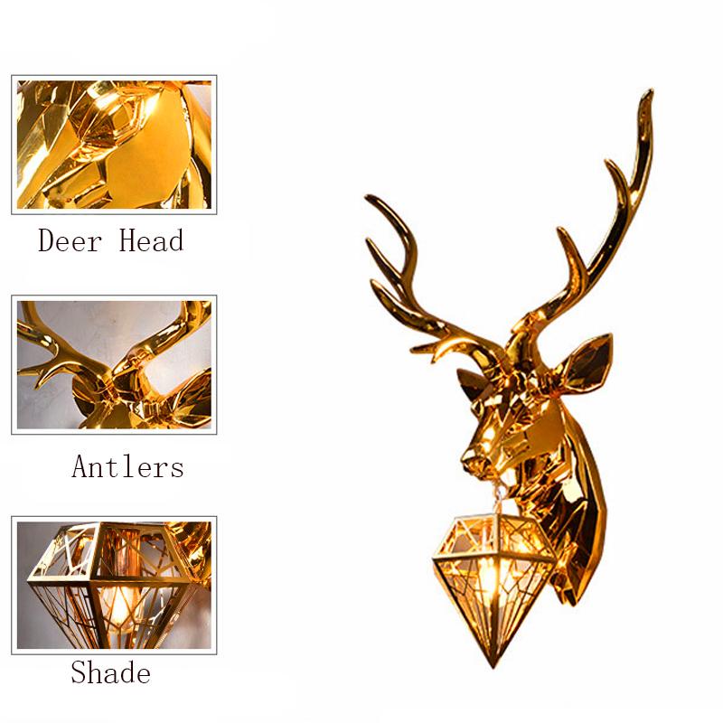 Изображение товара: American Wall Lamps Retro Deer Bathroom loft Antlers Wall Light Living Room Bedroom Deco Art Sconce Bedside Wall Lights for Home