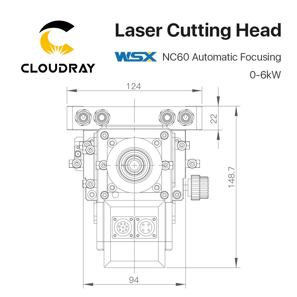 Изображение товара: Автоматическая Фокусирующая Волоконно-Лазерная режущая головка Cloudray WSX 0-6 кВт NC60 6000 Вт Высокая мощность QBH для резки металла