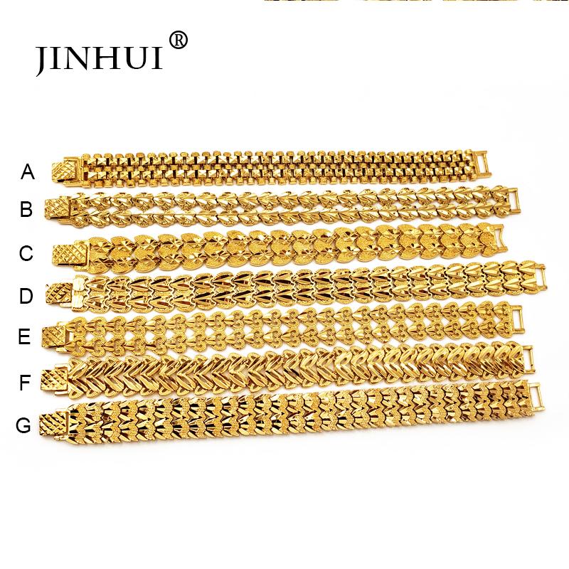 Изображение товара: Jin Hui Модный Новый Африканский Эфиопский золотой цвет мужской браслет женские вечерние украшения Роскошные подарки для друзей Дубай браслет ювелирные изделия