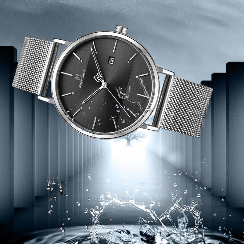 Изображение товара: Часы NAVIFORCE Мужские кварцевые из нержавеющей стали, водонепроницаемые, с датой