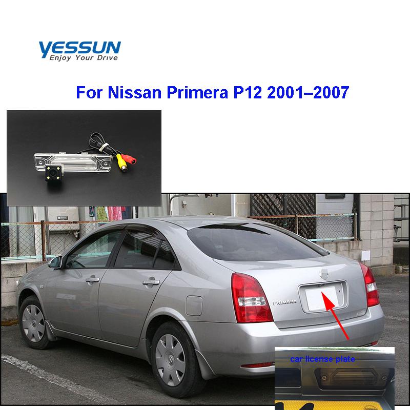 Изображение товара: Автомобильная камера заднего вида Yessun HD CCD ночного видения для аксессуаров nissan primera p12 2001-2007, номерной знак