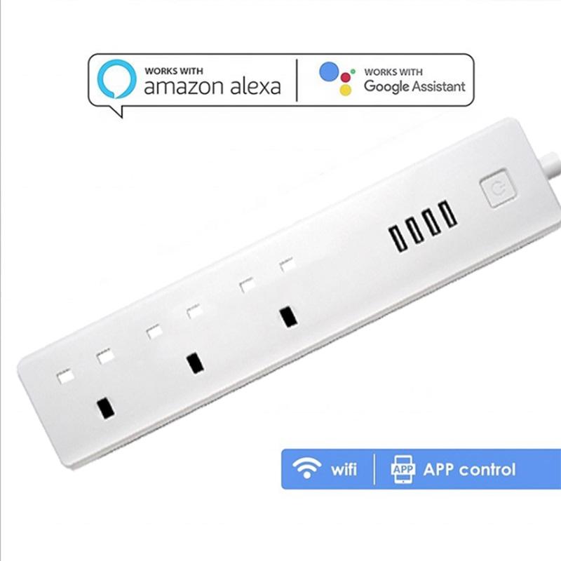 Изображение товара: WiFi Smart power Strip Защита от перенапряжения с AC Разъем для usb-порта умный дом переключатель управления совместим с Alexa Google Assistant