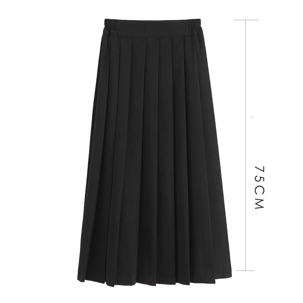 Изображение товара: Женская летняя юбка для школьной формы JK 75 см, длинная Плиссированная юбка в японском стиле преппи для студенток
