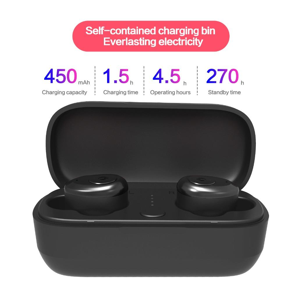 Изображение товара: TWS беспроводные наушники Bluetooth 5,0 настоящая гарнитура Водонепроницаемая с зарядным боксом и Микрофоном Hi-Fi стерео звук двусторонняя для iPhone