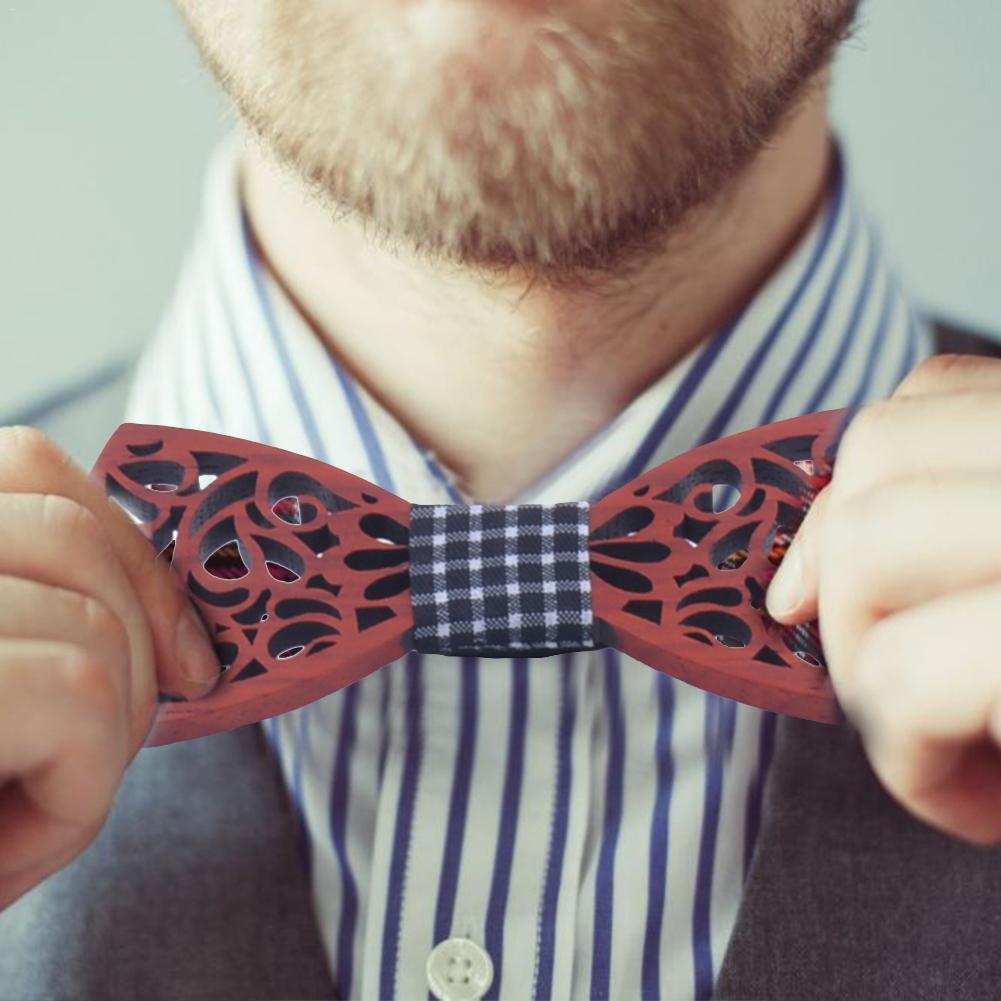 Изображение товара: Натуральный цветочный деревянный ажурный галстук-бабочка ручной работы в винтажном стиле для мужчин бабочки Свадебный костюм рубашка банты