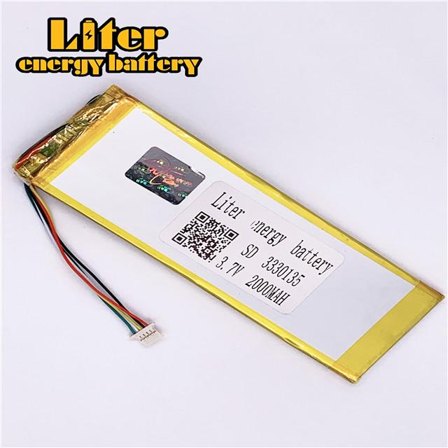 Изображение товара: plug 1.0-5P Customized 3.7 V 3330135 3030135 2000mah li-polymer battery polymer rechargeable battery