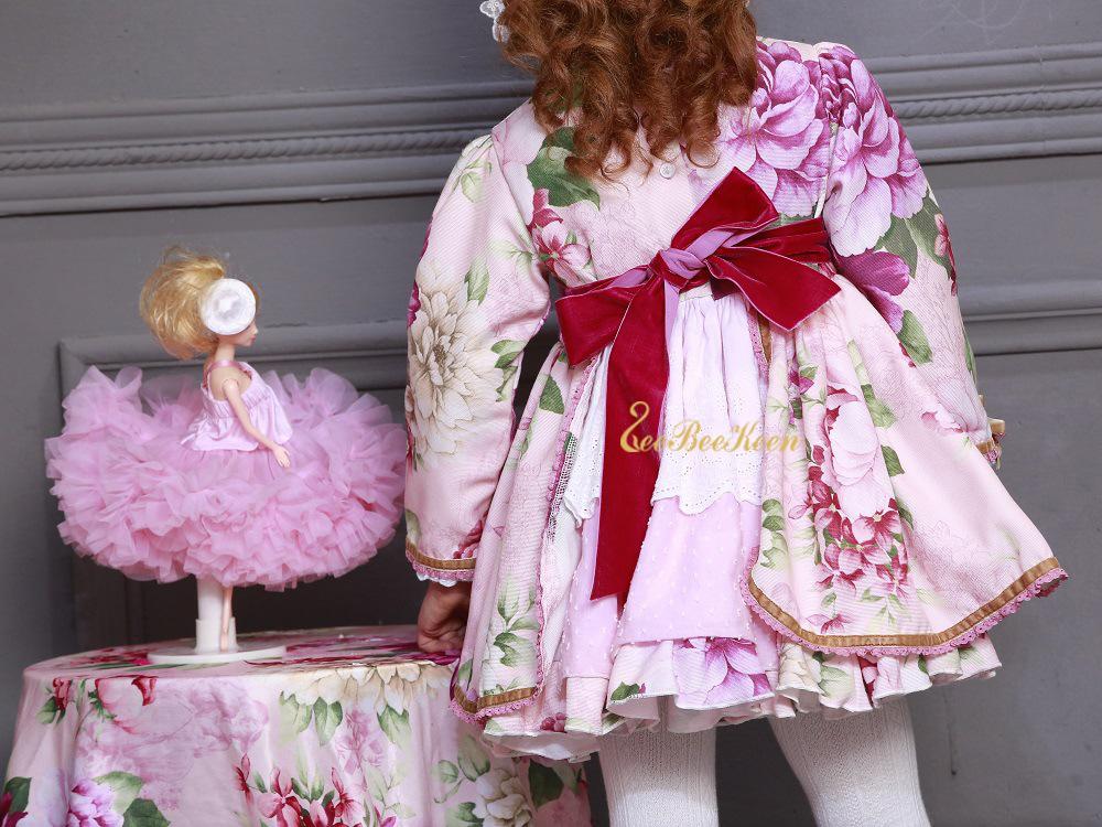 Изображение товара: Милое Платье Лолиты в стиле Лолиты, испанское платье принцессы, костюм для костюмированной вечеринки на Хэллоуин для девочек, милый розовый костюм Лолиты для маленьких девочек