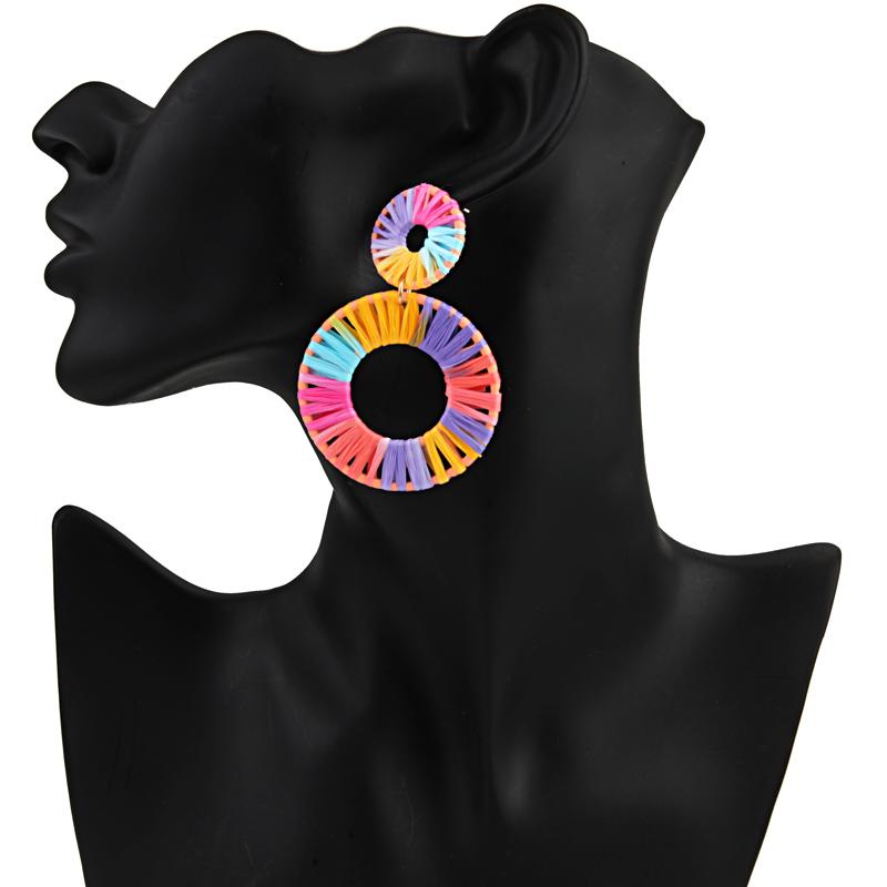 Изображение товара: Beadsland серьги в виде капель с красочные Веревка обмотки круглый Форма в этническом стиле; для девушек и женщин вечерние фестиваль Лидер продаж, подарок 40355