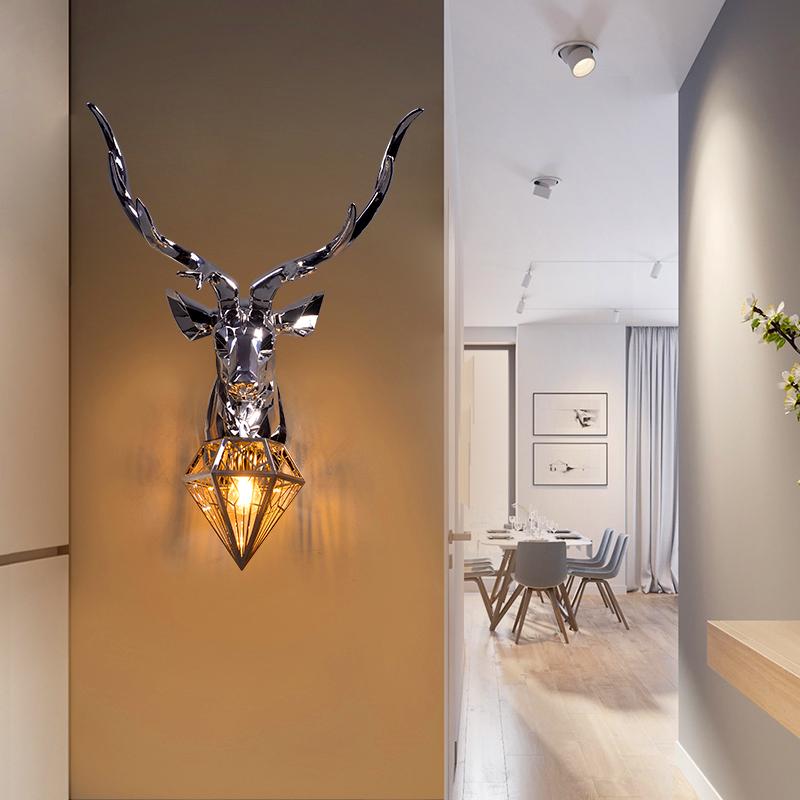 Изображение товара: American Wall Lamps Retro Deer Bathroom loft Antlers Wall Light Living Room Bedroom Deco Art Sconce Bedside Wall Lights for Home