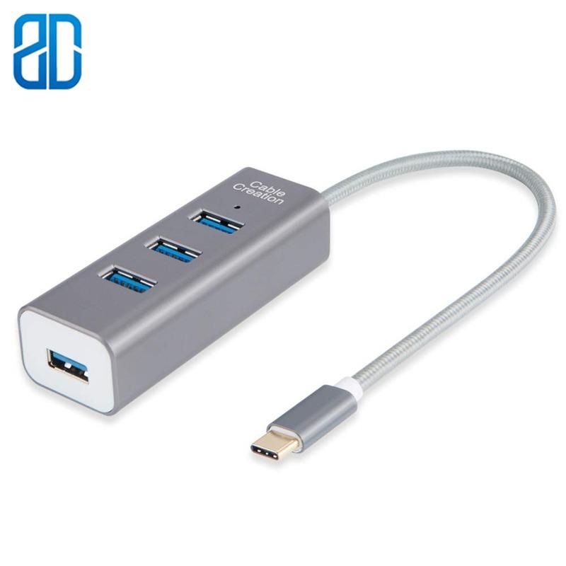 Изображение товара: USB Type C Hub 4 порта USB C Hub адаптер совместимый с MacBook Pro 2017, 2018, MacBook Air, iPad Pro, флеш-накопитель