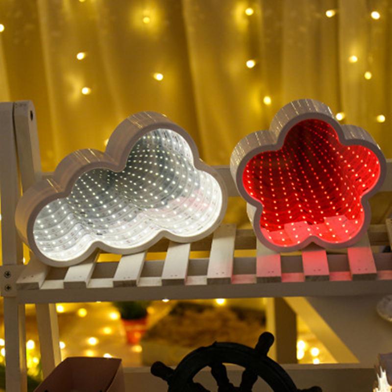 Изображение товара: Креативная настольная лампа Звездные огни девушка сердце зеркало настольная лампа батарея работа Рождество Вечеринка спальня свадьба магазин украшение окна
