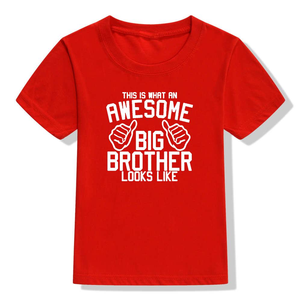 Изображение товара: Это потрясающая футболка для девочек с надписью «Big Brother Look»; Летняя одежда; Модные футболки для мальчиков; Топы с короткими рукавами в стиле унисекс