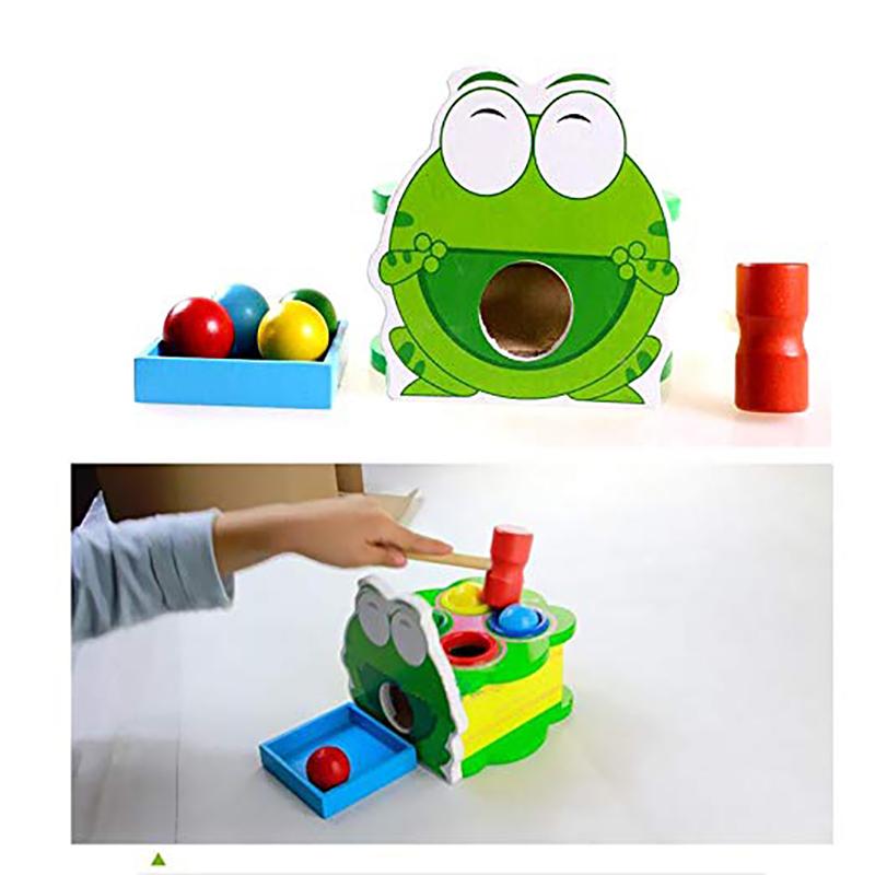 Изображение товара: Деревянная игрушка для детей, зеленый Леон, лягушка, перкуссия, Настольная игрушка, молоток, избиение, Детские Игрушки для раннего развития, подарок на день рождения