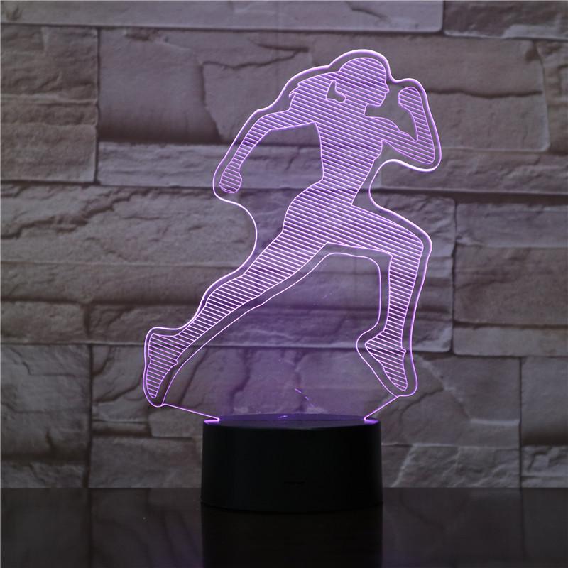 Изображение товара: Женская бегущая 3d-лампа, светодиодный ночсветильник с сенсорным датчиком, декоративная лампа, Детский комплект для малышей, светильник, спортивный веер, лучший подарок