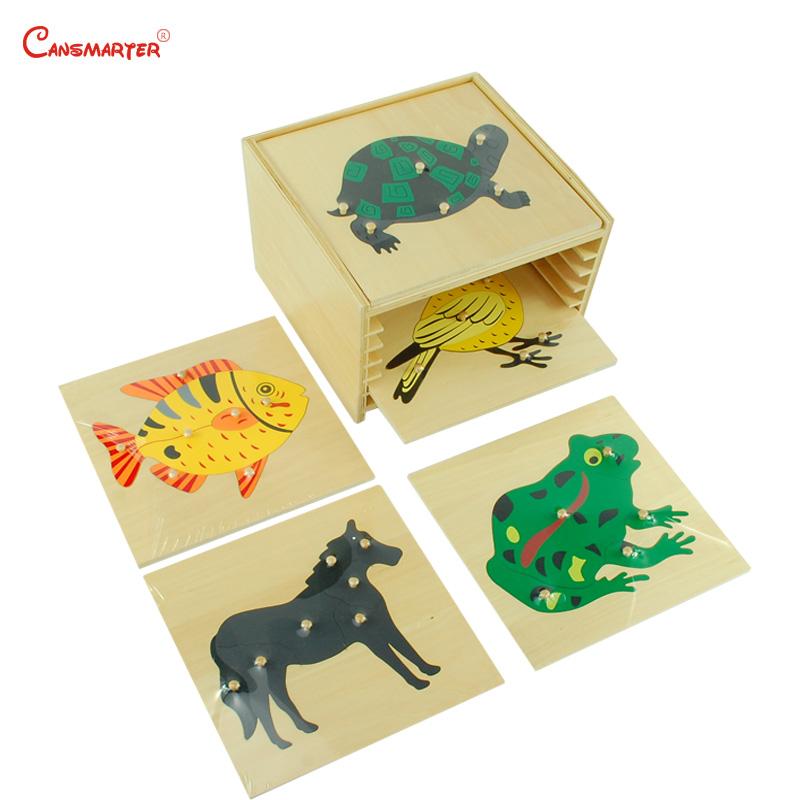 Изображение товара: Набор пазлов в виде насекомых с деревянным шкафом обучающая коробка для игрушек Монтессори для детей обучающая игрушка для дошкольников
