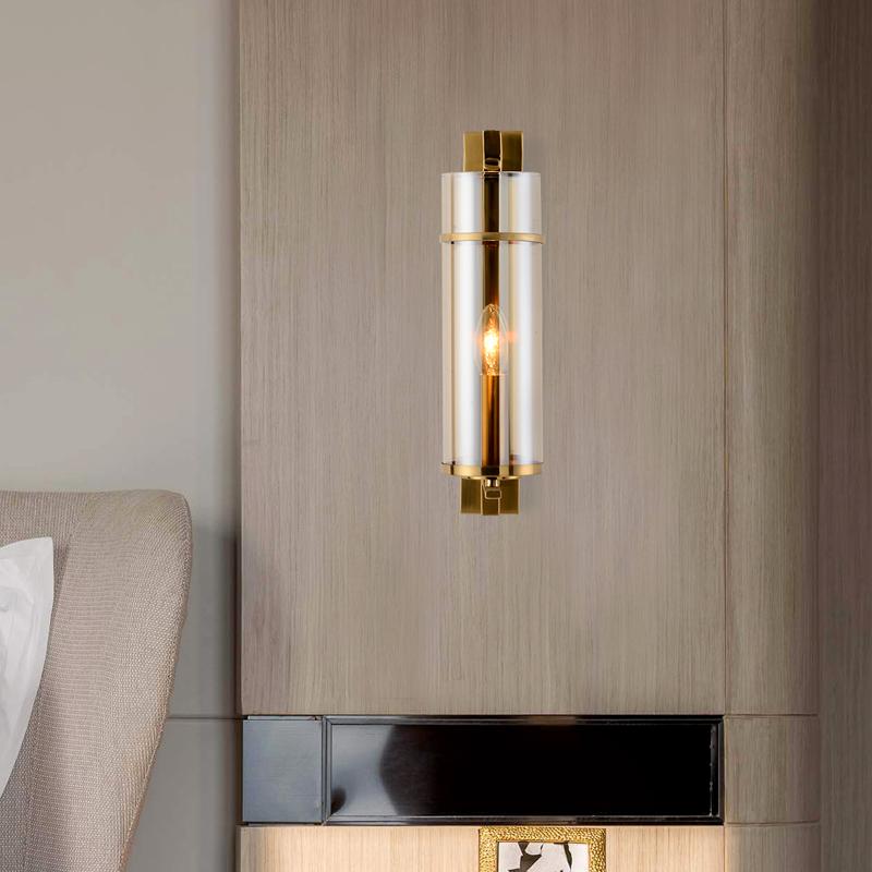 Изображение товара: Стеклянный светодиодный настенный светильник для спальни, настенные бра, модные железные бра, простые, рядом с аппликацией, Светильники для зеркала