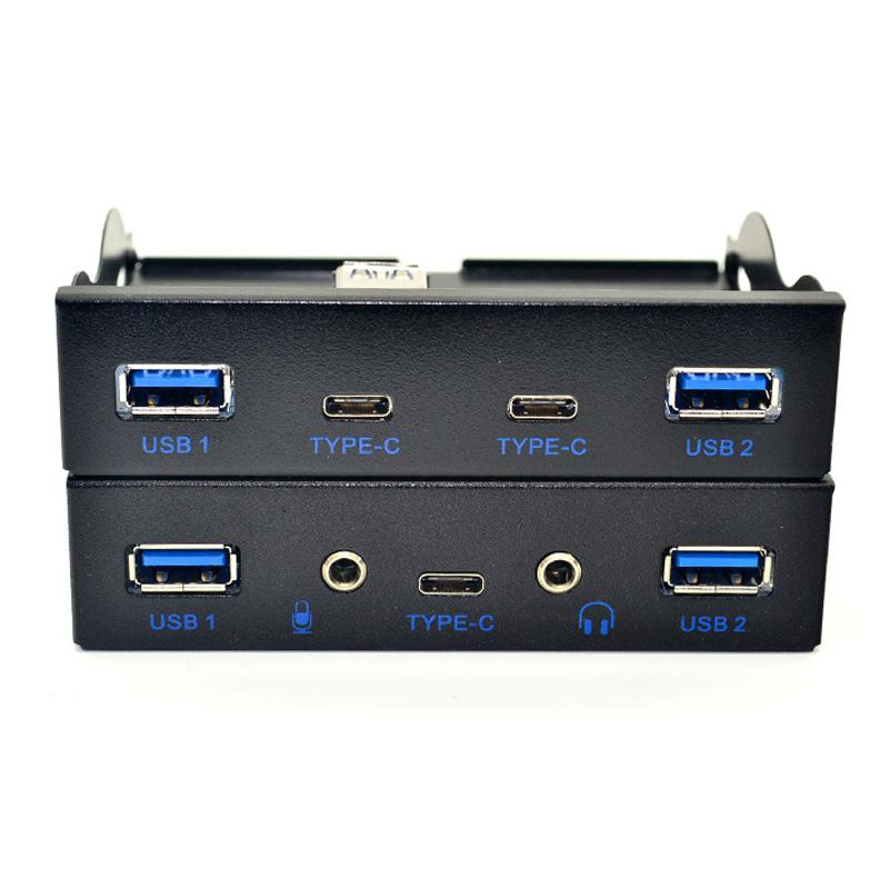 Изображение товара: USB-концентратор, 5 портов USB 3,1, Φ USB 3,0, передняя панель, HD аудио, разъем для наушников 3,5 мм, микрофон, дополнительный адаптер для рабочего стола, 3,5 дюйма, флоппи-бей