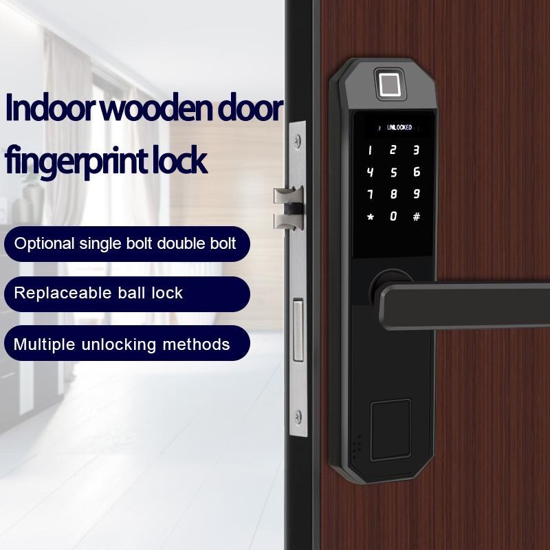 Изображение товара: Дверной замок с Биометрическим распознаванием отпечатков пальцев, умный электронный замок, проверка отпечатков пальцев с паролем и RFID-разблокировкой