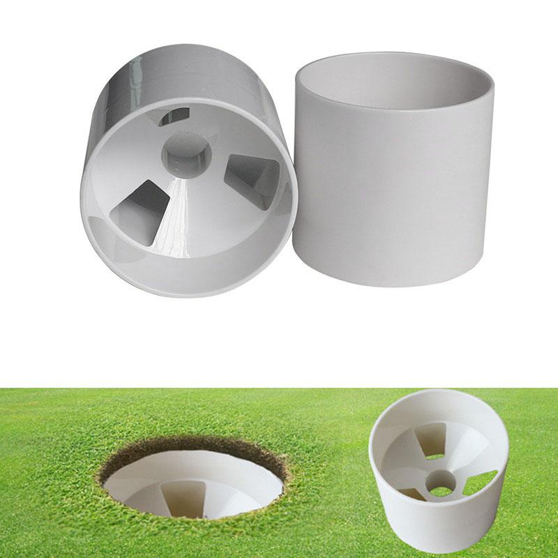 Изображение товара: Апертура 2,7 см, наружный флагшток для тренировок по гольфу, чашка для тренировок по гольфу, белая пластиковая чашка с тремя отверстиями для гольфа