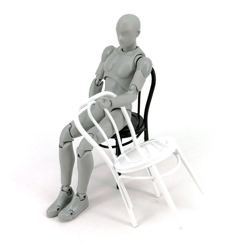 Изображение товара: Миниатюрный Кукольный домик 1:12, модель железного стула для куклы Blyth BJD, домашняя мебель для кукол, мини-стул, игрушки для детей, 3 цвета
