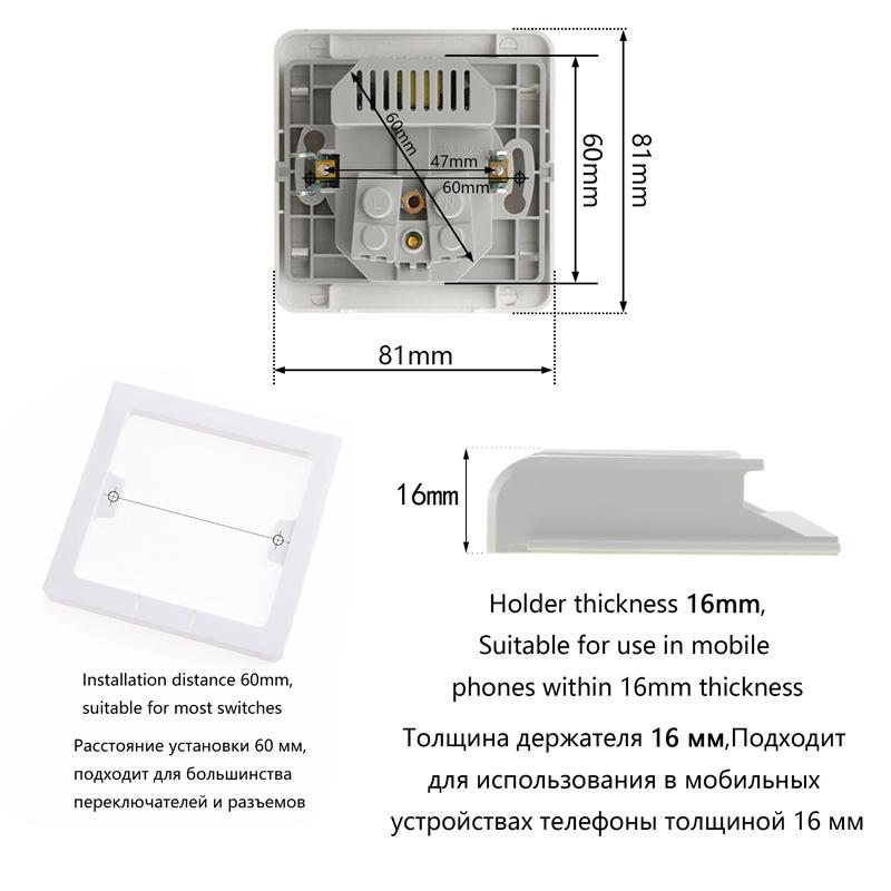 Изображение товара: Esooli настенная розетка, держатель для телефона, аксессуары для смартфонов, подставка для телефона, держатель для Samsung Huawei