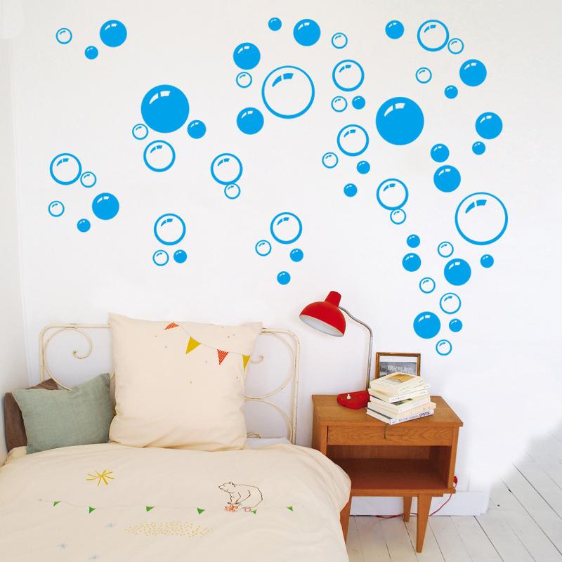Изображение товара: Водостойкие цветные круглые наклейки для украшения ванной комнаты, украшения детской комнаты, настенные наклейки, Декор, Настенные обои, Органайзер
