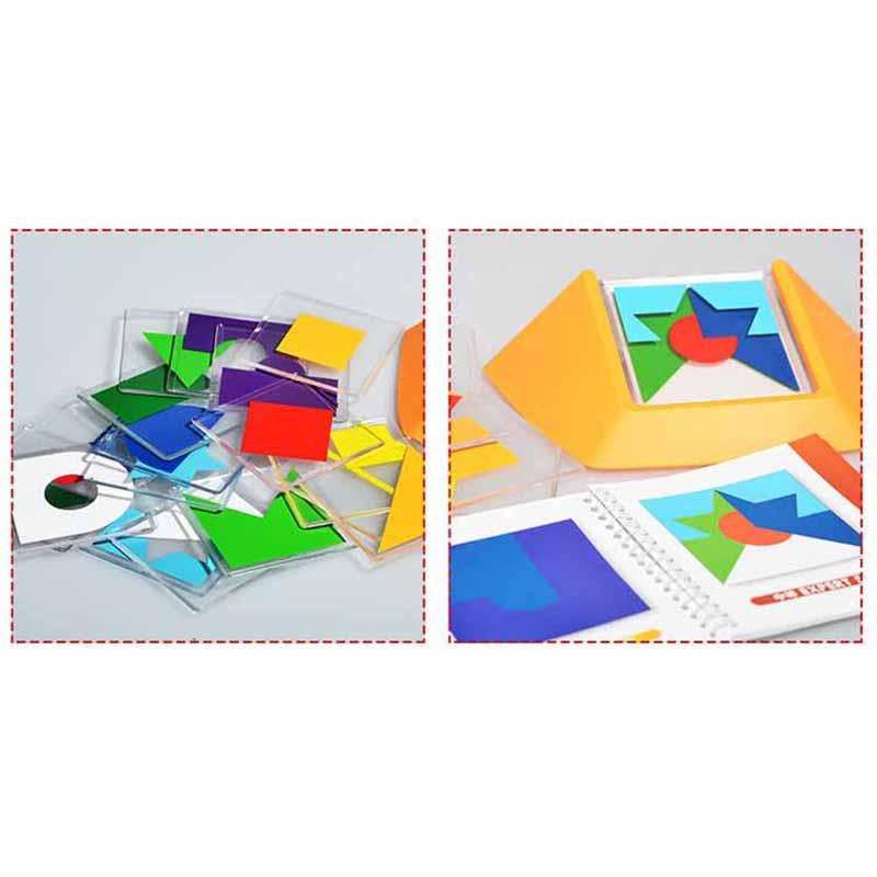 Изображение товара: 100 Challenge игра-головоломка с цветным кодом Tangram головоломка доска игрушка-головоломка дети развивают логику пространственные навыки мышления игрушка