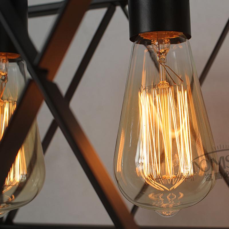 Изображение товара: Винтажные черные подвесные светильники, кухонные лампы с 6 головками, осветительный прибор для столовой, современное освещение для ресторана, кофе, гостиной