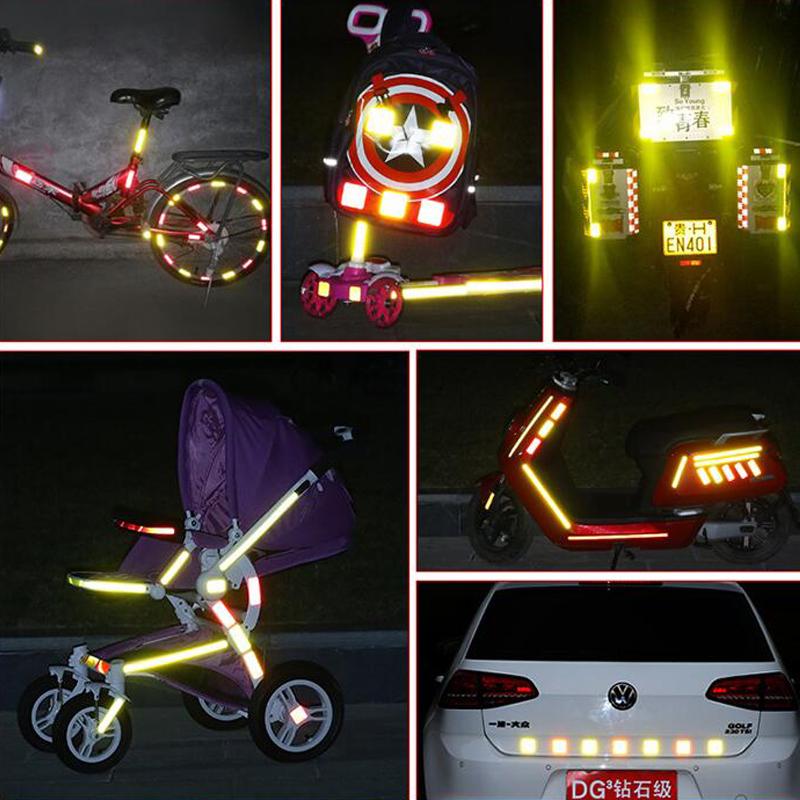 Изображение товара: 5 см x 50 м светоотражающие наклейки на велосипед клейкая лента для безопасности велосипеда белый красный желтый светоотражающие наклейки на велосипед