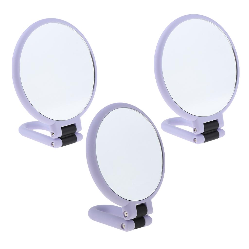 Изображение товара: Двухстороннее зеркало для макияжа 2X/3x/15x с увеличением, портативное косметическое зеркало с подставкой, женское дорожное складное компактное зеркало, реальное изображение