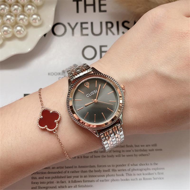 Изображение товара: Часы Cussi женские кварцевые под розовое золото, модные брендовые Роскошные наручные, с браслетом