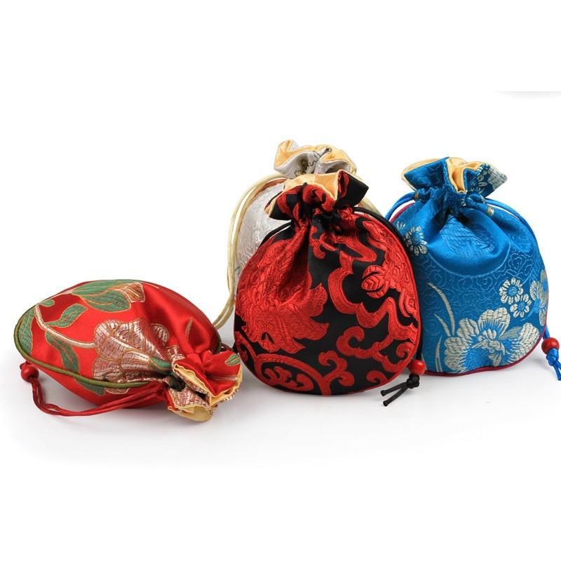 Изображение товара: 15,5*12,5 см, высококачественные сумки для ювелирных изделий с вышивкой из искусственной парчи, маленькие сувениры вечерние Ринок, Подарочная сумка с держателем для ювелирных изделий