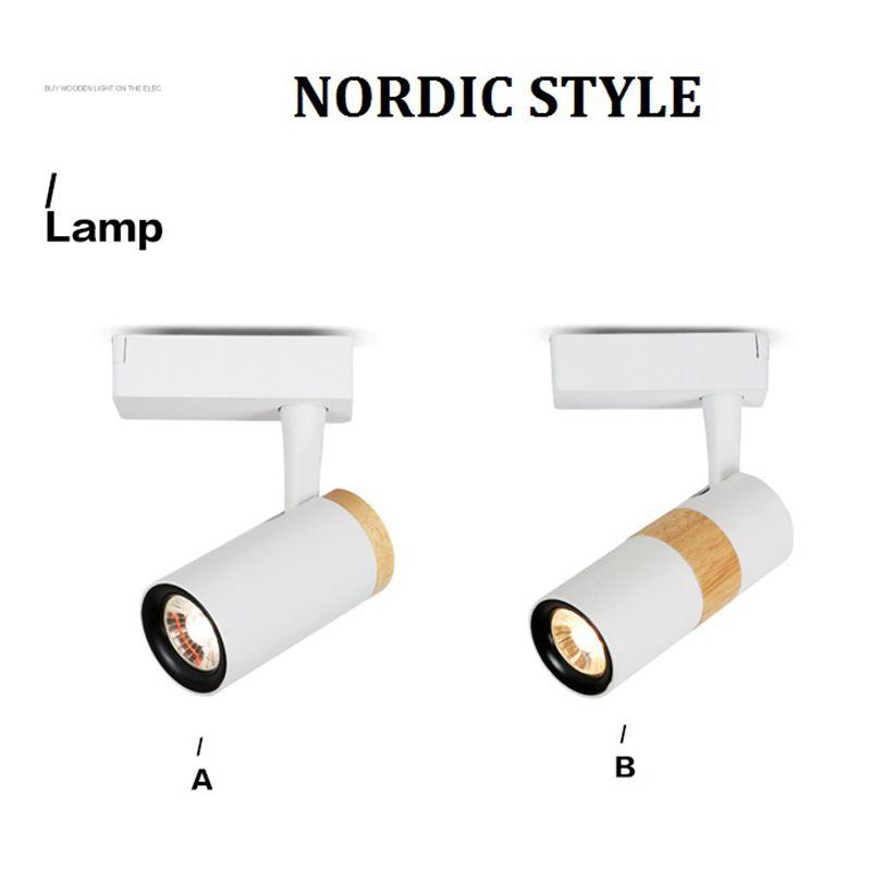 Изображение товара: Точечный светильник LukLoy в скандинавском стиле, светодиодный Деревянный светильник для художественной дорожки, украшение для дома, лампа с чипом COB, для магазина одежды, простой светильник